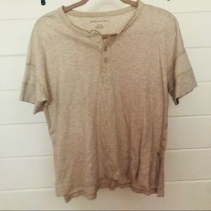 American eagle beige button up top
